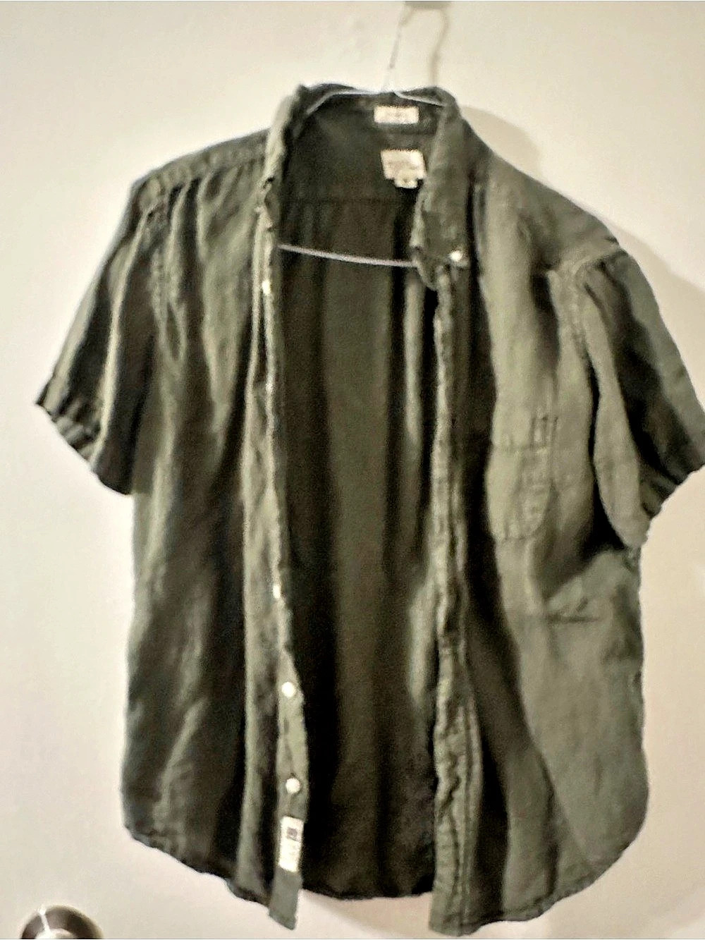 Jcrew Olive Short Sleeve Button Down